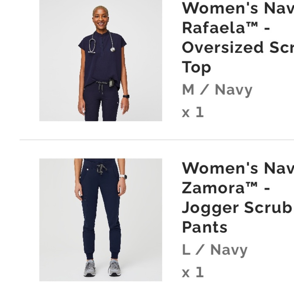 Figs Navy Set (Zamora Bottoms & Rafaela Top)